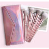 pinkkk 10 pcs metallic pink brush set with chrome pouch
