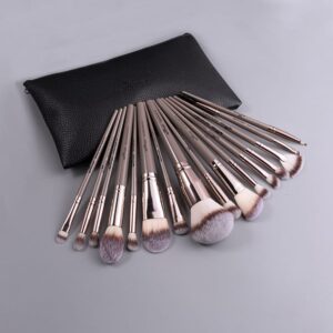 Anmor 16 Pcs Brush Set Greyish Brown With Pouch