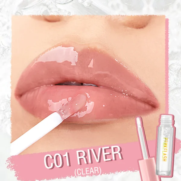 C01 Pink Flash Moist Lip Gloss - C01 River (Clear)