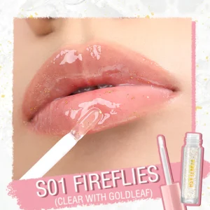 Pink Flash Moist Lip Gloss - S01 Fireflies (Clear with Goldleaf)