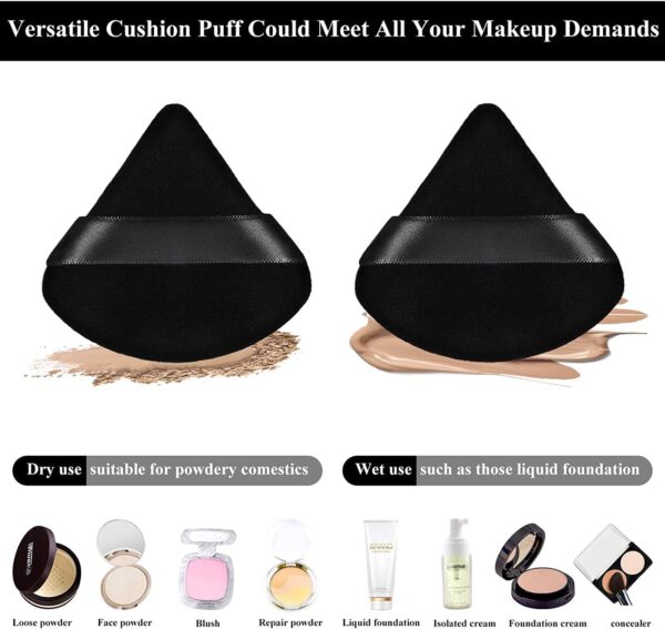 6 PCS BLACK AND WHITE  POWDER PUFF