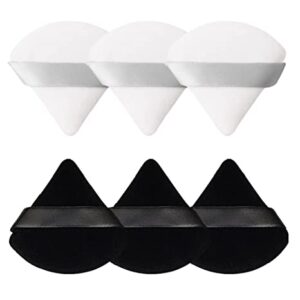 6 PCS BLACK AND WHITE  POWDER PUFF