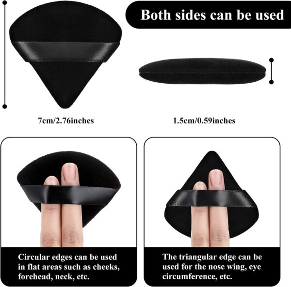 6Pcs Powder Puff Black