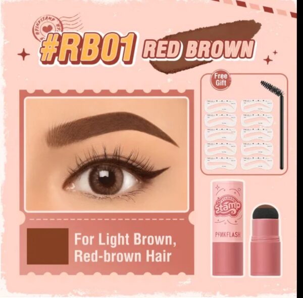 RB01 PINKFLASH - Eyebrow Stamp (with stencils and spoolie) - RB01