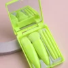 Portable 5 Pcs Travel Makeup Brush Set with Makeup Mirror - Green